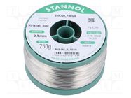 Soldering wire; tin; Sn99,3Cu0,7+NiGe; 0.5mm; 250g; lead free STANNOL