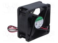 Fan: DC; axial; 12VDC; 60x60x25mm; 39.93m3/h; 35.1dBA; ball; 5200rpm SUNON