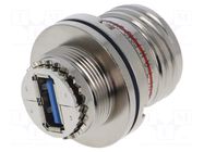 Connector USB 3 Reduced Flange Receptacle  USB A Nickel AMPHENOL