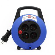 Vario-Line cable reel 4-fold Black/Blue/Light gray 5.00 m H05VV-F 3G1.5 TYPE E