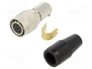 Connector: circular; push-pull; plug; PIN: 12; 2A; HR10; soldering HIROSE