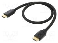 Cable; HDMI 2.1; HDMI plug,both sides; PVC; 0.5m; black; Core: Cu BASEUS