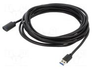 Cable; USB 3.0; USB A socket,USB A plug; 5m; black BASEUS