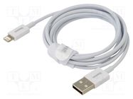 Cable; Apple Lightning plug,USB A plug; 1.5m; white; textile BASEUS