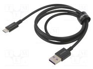 Cable; USB A plug,USB C plug; 1m; black; 66W BASEUS