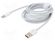 Cable; USB A plug,USB C plug; 2m; white; 66W BASEUS