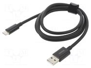 Cable; USB A plug,USB C plug; 1m; black; 65W BASEUS