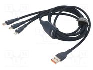 Cable; USB 2.0; 1.2m; navy blue; textile; 66W BASEUS