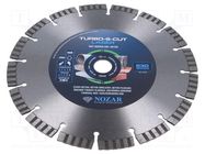 Cutting diamond wheel; Ø: 230mm; Øhole: 22.23mm NOZAR DIAMANTWERKZEUGE