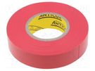 Tape: electrical insulating; W: 19mm; L: 20m; Thk: 0.19mm; red; 380% ANTICOR