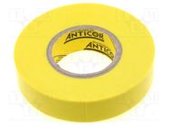 Tape: electrical insulating; W: 19mm; L: 20m; Thk: 0.19mm; yellow ANTICOR