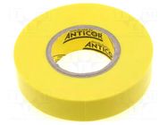 Tape: electrical insulating; W: 19mm; L: 20m; Thk: 0.19mm; yellow ANTICOR