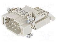 Connector: HDC; contact insert; male; 16A; 500V; Han E® AV; PIN: 6 HARTING