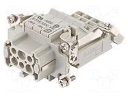 Connector: HDC; contact insert; female; 16A; 500V; Han ES® AV; 6+PE HARTING