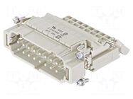 Connector: HDC; contact insert; male; 16A; 500V; Han E® AV; PIN: 16 HARTING