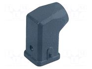Enclosure for connectors: HDC; size 3A; for cable; Han® M; angled HARTING