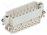 Connector: HDC; contact insert; male; Han® A; PIN: 16; 16+PE; 16A HARTING