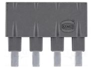 Bridge; Jumper Along 1x4 black 16A HARTING