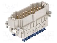 Connector: HDC; contact insert; male; Han® HMC; PIN: 16; 16+PE; 16A HARTING