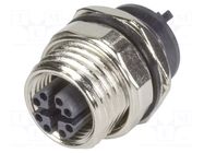 PIN: 8; female; for panel mounting,on PCBs,front side nut HARTING