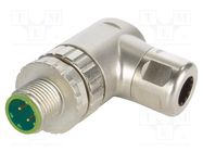 Circular connector M12-CC-SCR-4P-DCOD-M-ANG-SHLD HARTING