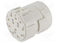 Connector: M23; contact insert; PIN: 12; female; crimped; 200V; 8A HARTING