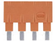 Bridge; Jumper Along 1x4 red 16A HARTING