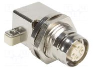 PIN: 4; female; for panel mounting,on PCBs,front side nut HARTING