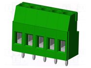 Connector: PCB terminal block; terminal; VI; 16A; 300V; PIN: 5; 1x5 AMPHENOL ANYTEK
