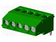 PCB terminal block; on PCBs; THT,screw terminal; terminal; PIN: 5 AMPHENOL ANYTEK