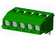 PCB terminal block; on PCBs; THT,screw terminal; terminal; PIN: 5 AMPHENOL ANYTEK