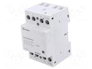 Contactor: 4-pole installation; 63A; 24VAC,24VDC; NO x4; IP20; 22 FINDER