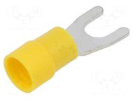Tip: fork; M5; 4÷6mm2; crimped; for cable; insulated; tinned; yellow ERKO