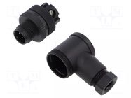 Connector: M12; male; 713; 250V; IP67; screw terminal; PA; 18AWG BINDER