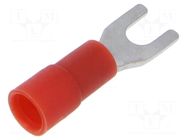 Tip: fork; M3; 0.5÷1mm2; crimped; for cable; insulated; tinned; red ERKO