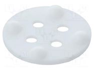 Spacer sleeve; LED; Øout: 6.2mm; L: 1.4mm; white; Holes pitch: 2.5mm BIVAR