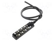 Distribution box; M8; PIN: 3; 1m; socket; 3A; IP67; IN: 8; OUT: 1 AMPHENOL LTW