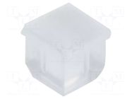 Fiber for LED; 3.3x3.3mm; L: 2.5mm; square; Front: convex; straight BIVAR