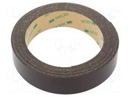 Tape: magnetic; W: 25mm; L: 5m; Thk: 0.84mm; acrylic; brown; -40÷71°C 3M