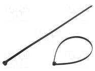 Cable tie; with a metal clasp; L: 370mm; W: 7.6mm; black; polyamide BM GROUP