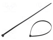 Cable tie; with a metal clasp; L: 370mm; W: 7.6mm; black; polyamide BM GROUP