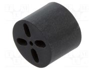 Spacer sleeve; LED; Øout: 6.5mm; ØLED: 5mm; black; UL94V-0; Mat: PVC BIVAR