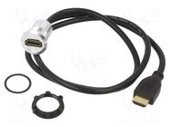 Adapter cable; HDMI socket,HDMI plug; Body: silver; Thread: M22 ONPOW