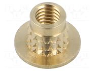 Threaded insert; brass; M5; BN 37896; L: 6.6mm; for plastic TAPPEX