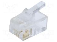 Connector: RJ11; plug; PIN: 4; 4p4c; for cable; IDC,crimped MH CONNECTORS