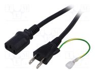 Cable; 3x0.75mm2; AS/NZS 3112 (I) plug,IEC C5 female; PVC; 1.8m SUNNY