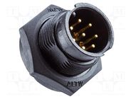 Connector: circular; socket; size B; male; PIN: 10; bayonet; 2A; IP67 AMPHENOL LTW