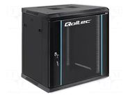 Enclosure: rack cabinet; Standard: 19"; 12U; black; Y: 450mm QOLTEC