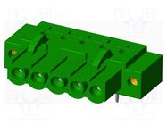 Pluggable terminal block; 5mm; angled 90°; socket; female; THT AMPHENOL ANYTEK