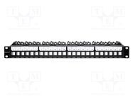 Patch panel; Size: 1U; Number of ports: 24 QOLTEC